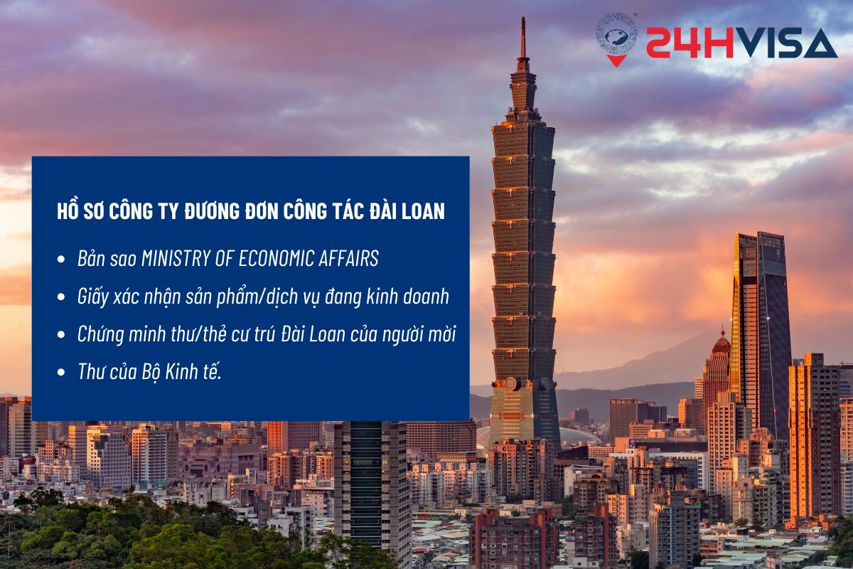 Hồ sơ công ty đương đơn tới công tác tại Đài Loan