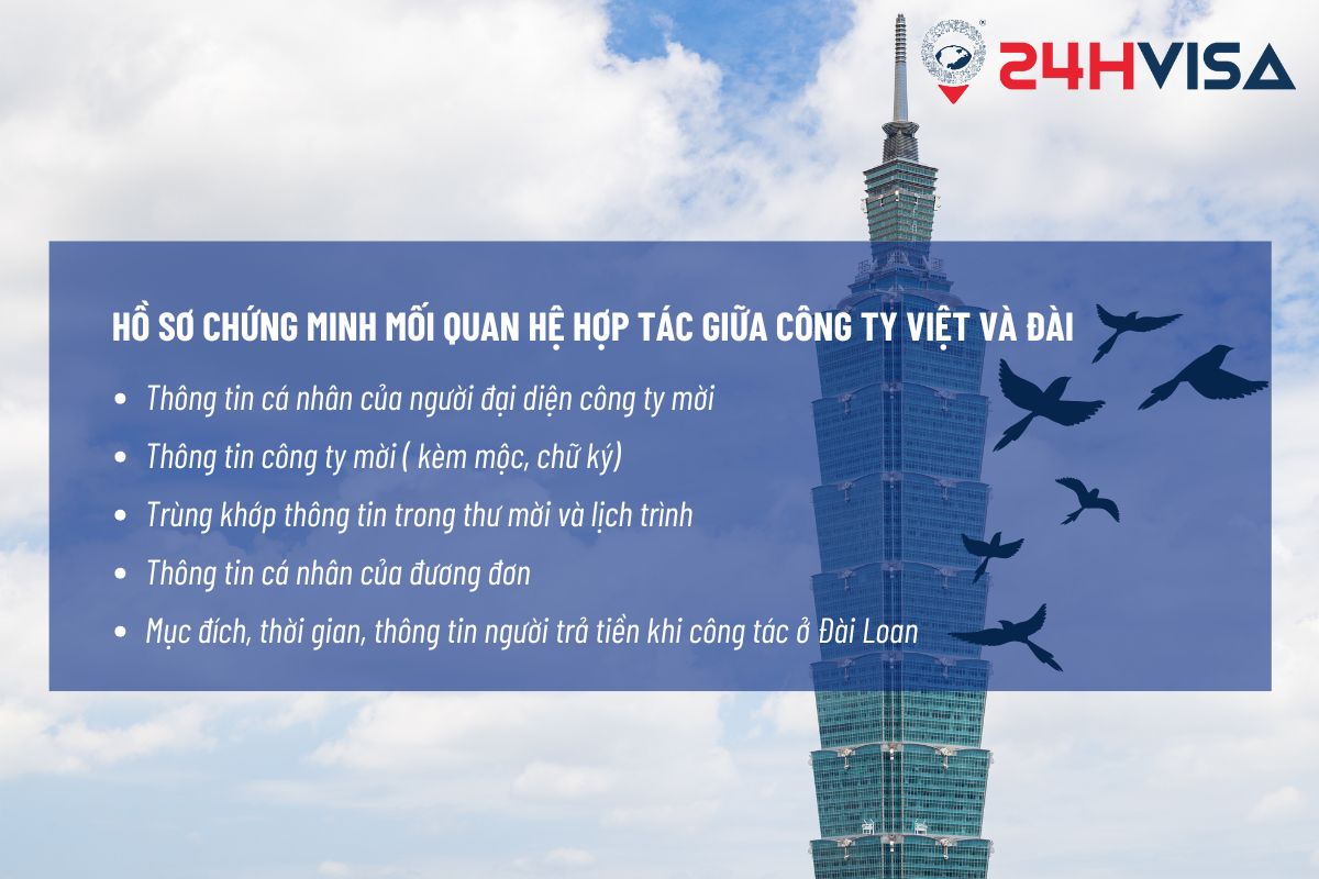 Hồ sơ chứng minh mối quan hệ hợp tác giữa công ty Việt và Đài