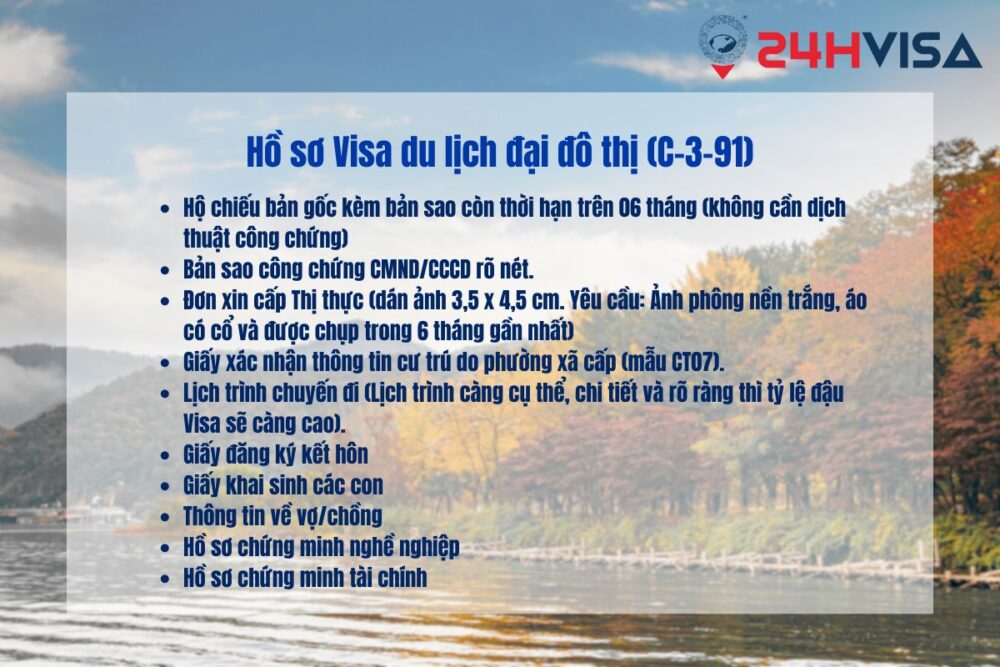 Giấy tờ cần thiết cho hồ sơ Visa du lịch đại đô thị