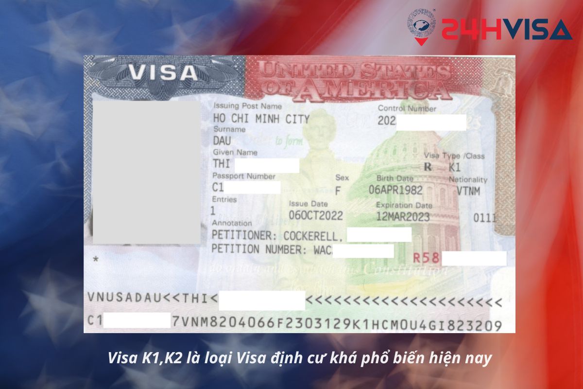 Visa K1,K2 là loại Visa định cư Mỹ khá phổ biến hiện nay