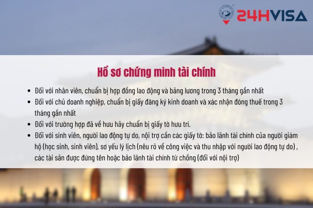 Bạn cần cung cấp các loại giấy tờ trên để chứng minh năng lực tài chính