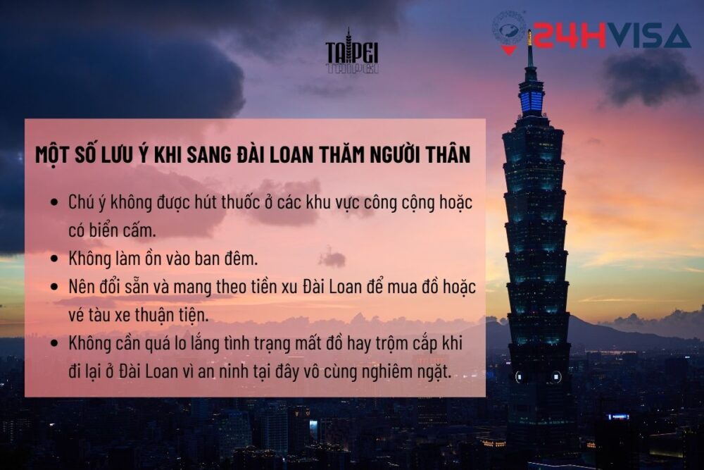 Cần tuân thủ quy định của Đài Loan khi sang thăm thân