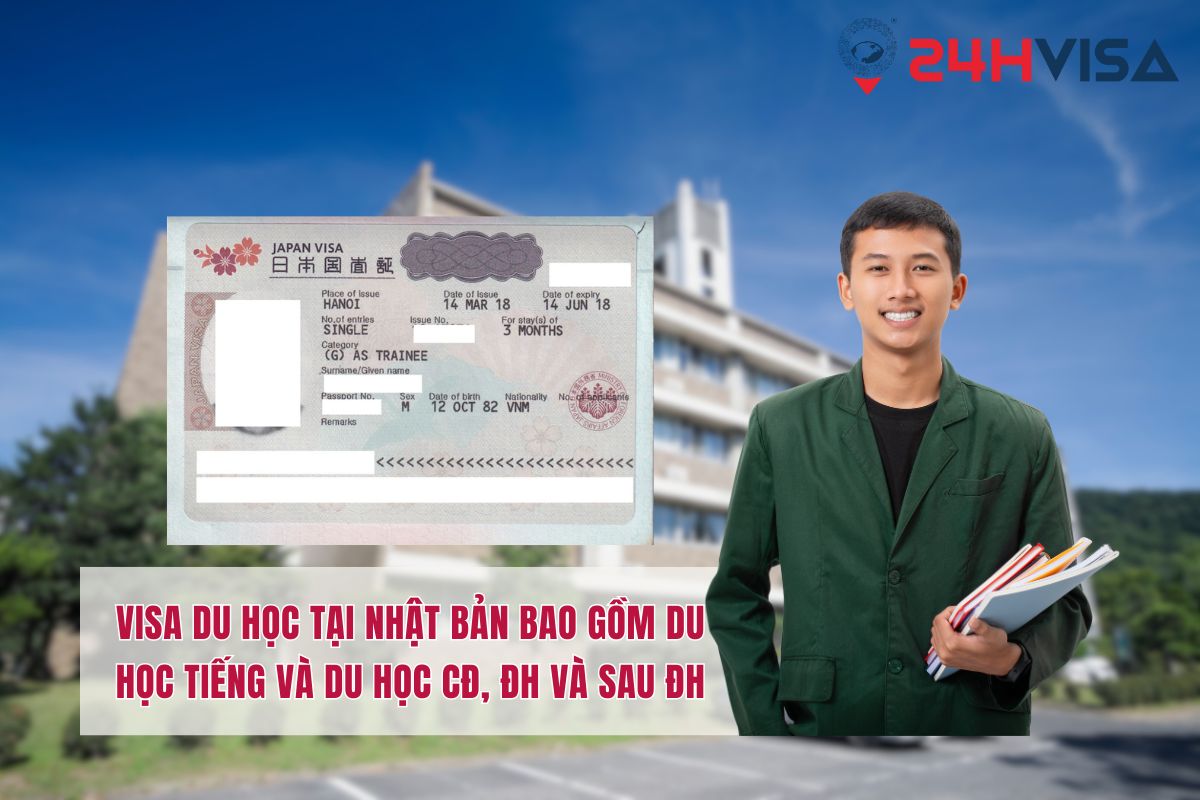 Visa du học tại Nhật Bản bao gồm du học tiếng và du học CĐ, ĐH và sau ĐH