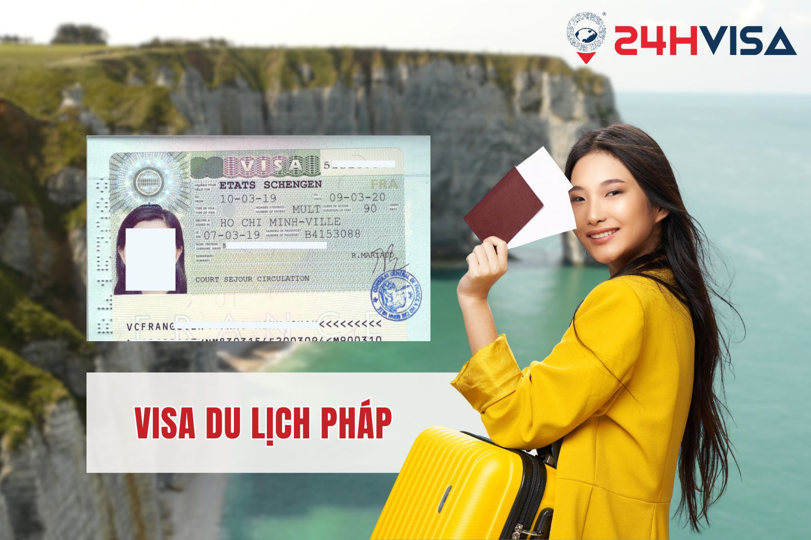 Visa du lịch cho phép đương đơn lưu trú tại Pháp trong thời gian dưới 90 ngày