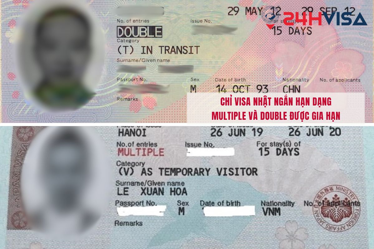 Chỉ Visa Nhật ngắn hạn dạng Multiple và Double được gia hạn