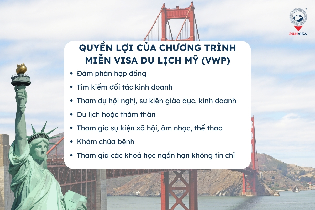 Quyền lợi dành cho công dân được miễn Visa du lịch Mỹ