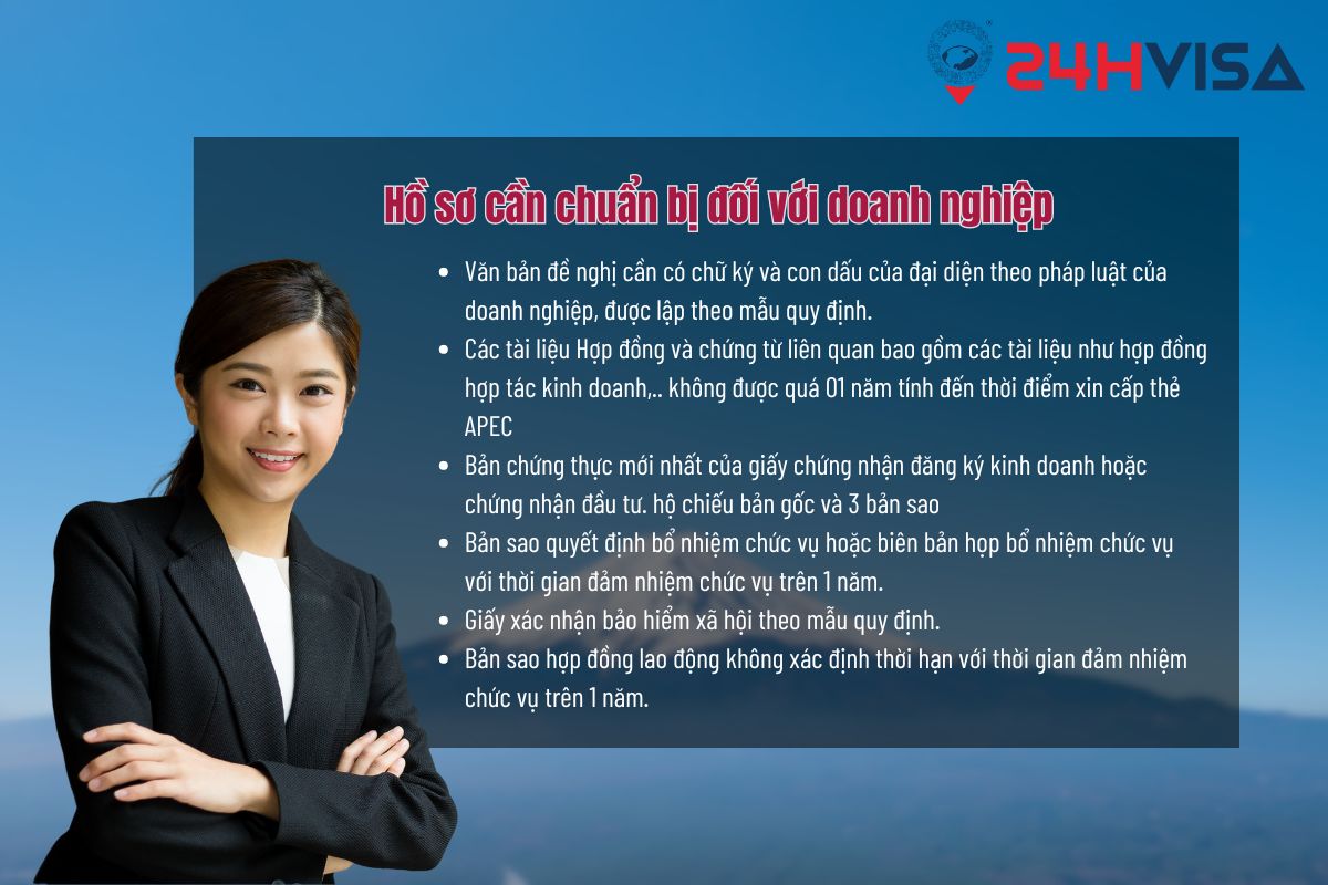 Hồ sơ đầy đủ của doanh nghiệp khi xin sử dụng thẻ APEC