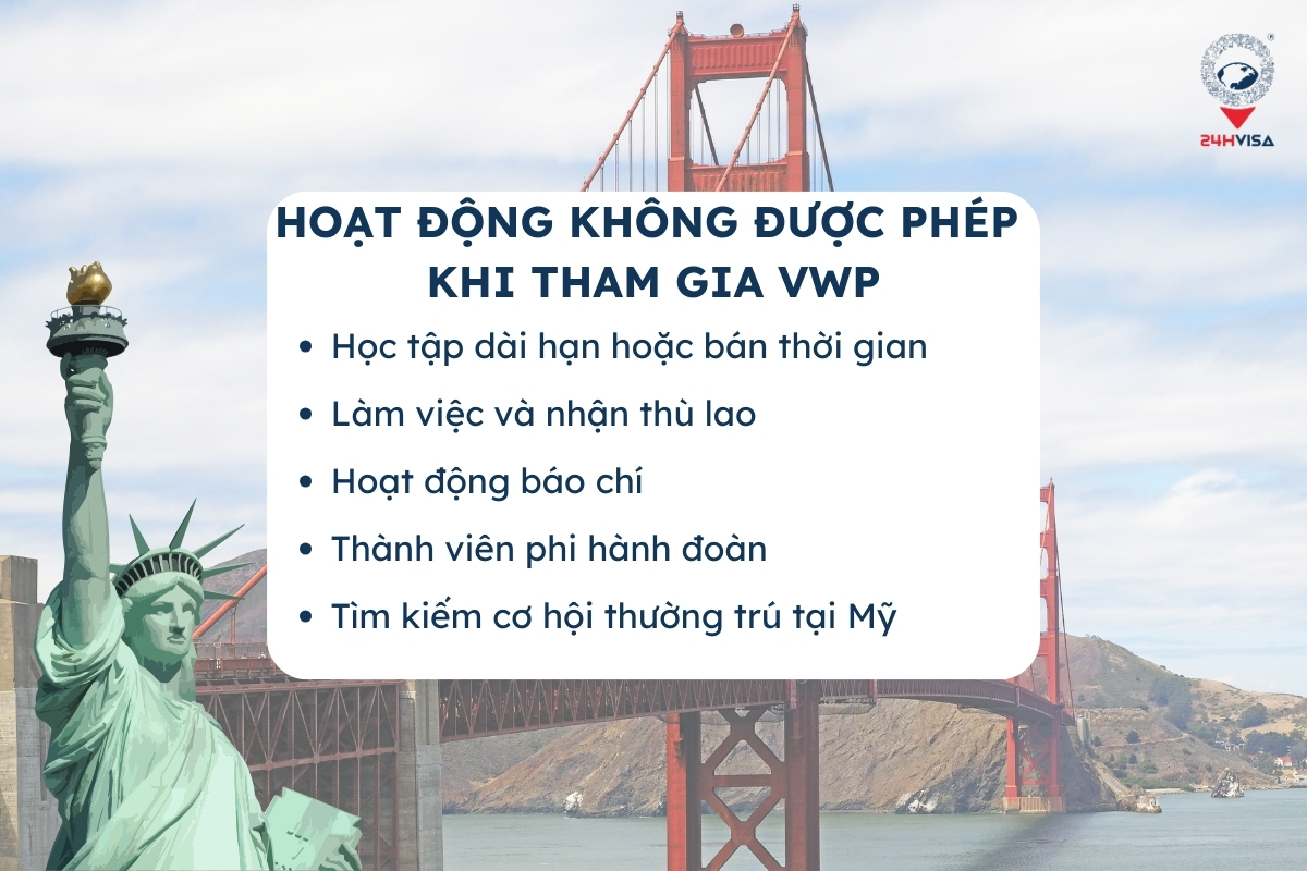  hoạt đông không được phép khi tham gia chương trình VWP