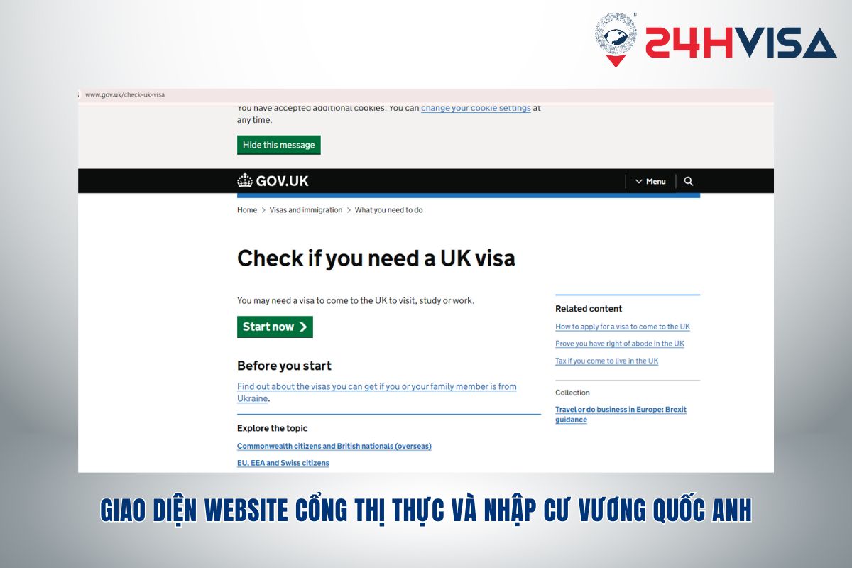 Làm Visa Anh trực tiếp trên cổng Thị thực và Nhập cư Vương quốc Anh