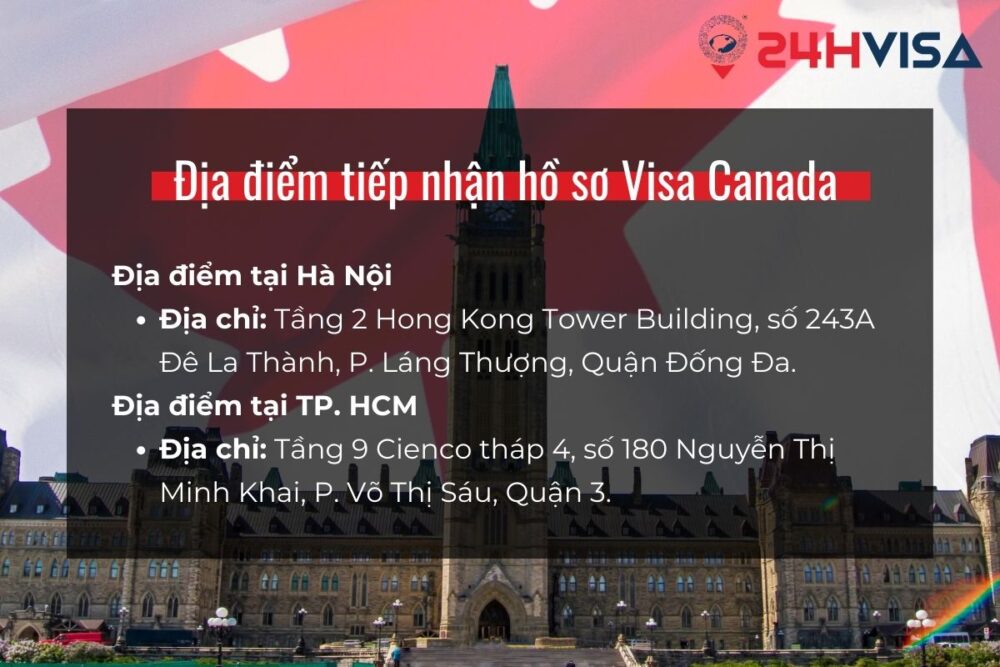 Trung tâm tiếp nhận hồ sơ xin Thị thực Canada gồm hai địa điểm: Hà Nội và TP.HCM