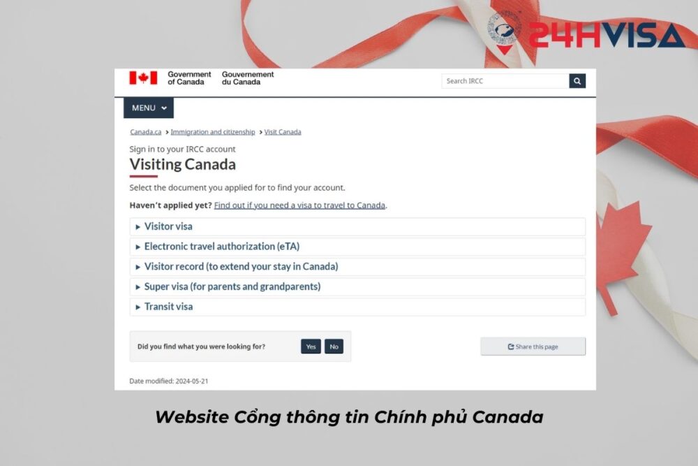 Nộp hồ sơ online trên Cổng thông tin Chính phủ Canada