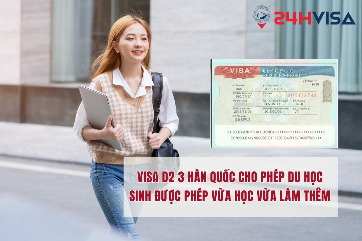 Visa D2 3 Hàn Quốc cho phép du học sinh được phép vừa học vừa làm thêm