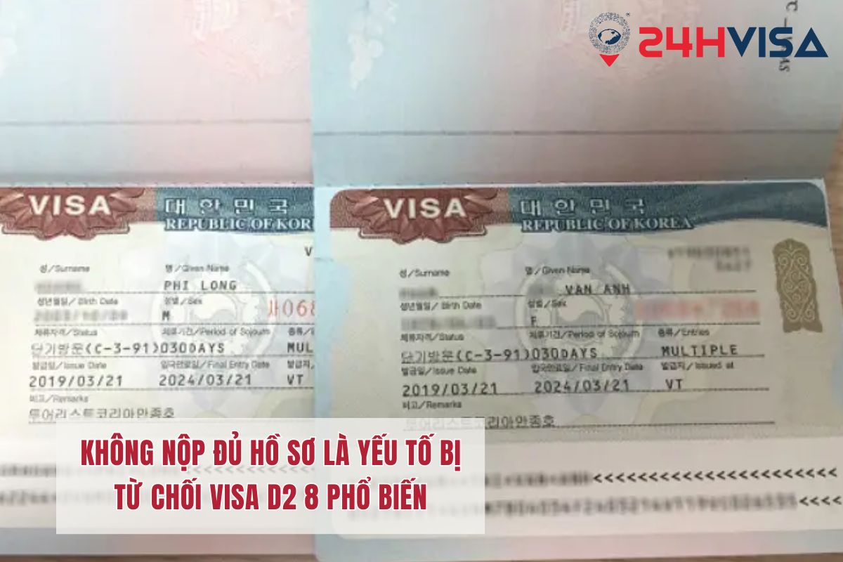 Không nộp đủ hồ sơ là yếu tố bị từ chối Visa D2 8 phổ biến