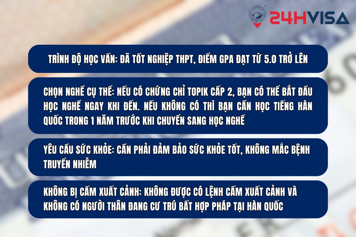 Tham khảo các điều kiện để xin Visa D4-6 Hàn Quốc