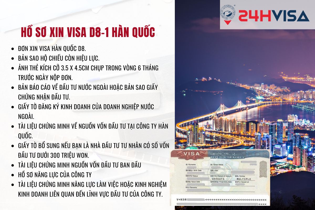 Hồ sơ đầy đủ xin Visa D8-1