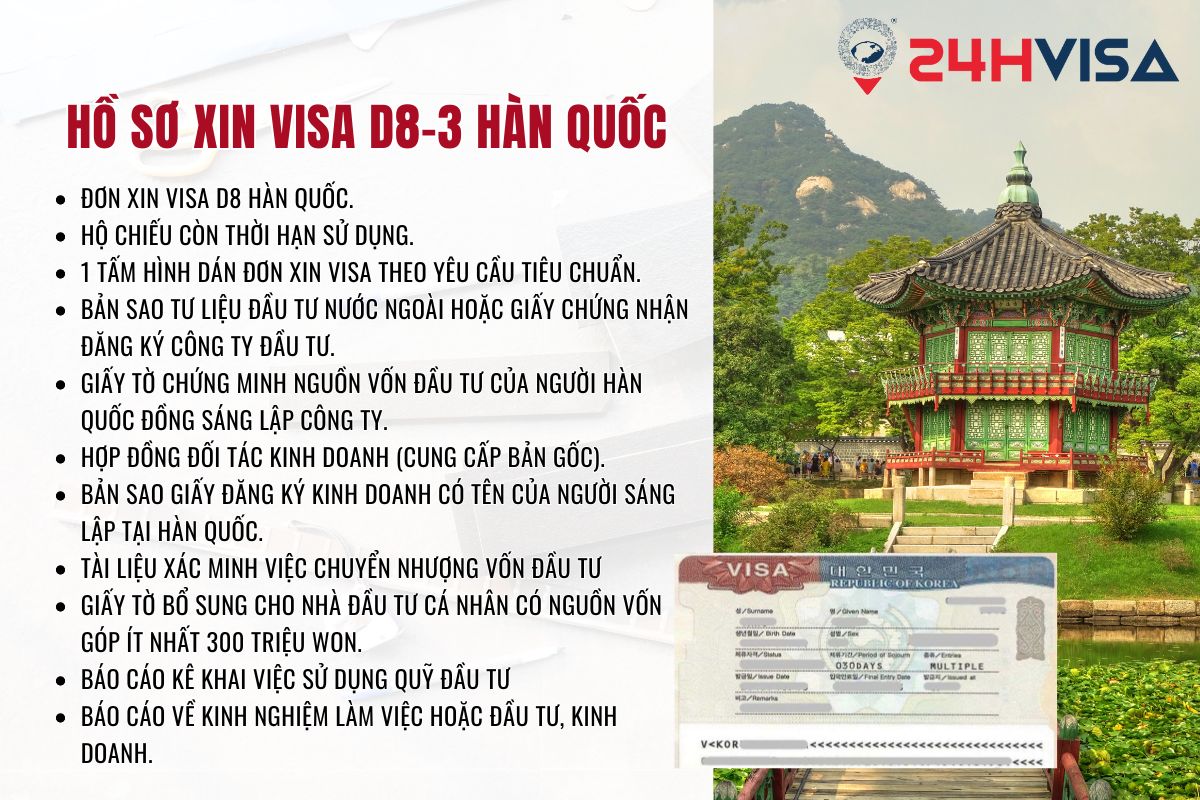 Hồ sơ xin Visa D8-3 hợp lệ