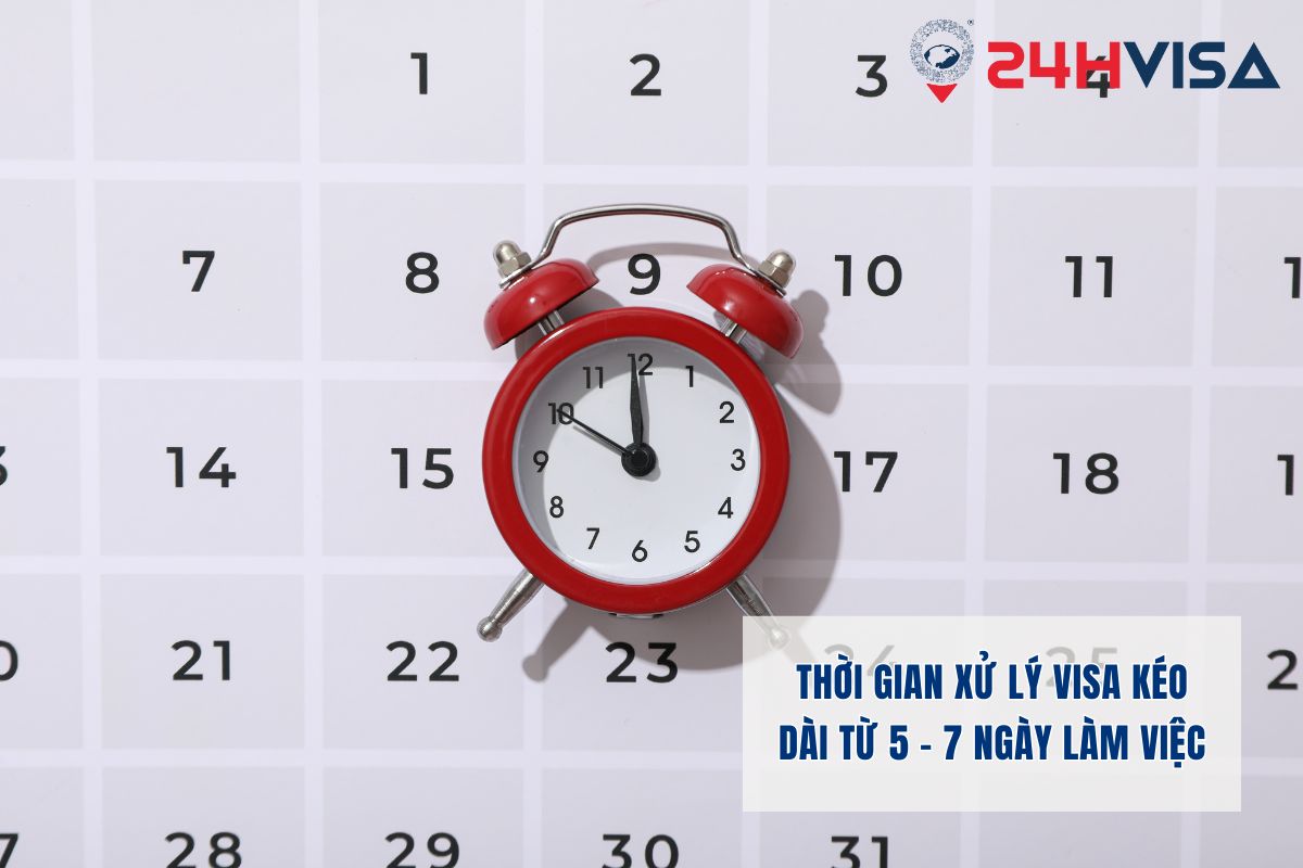 Thời gian xử lý Visa kéo dài từ 5 - 7 ngày làm việc