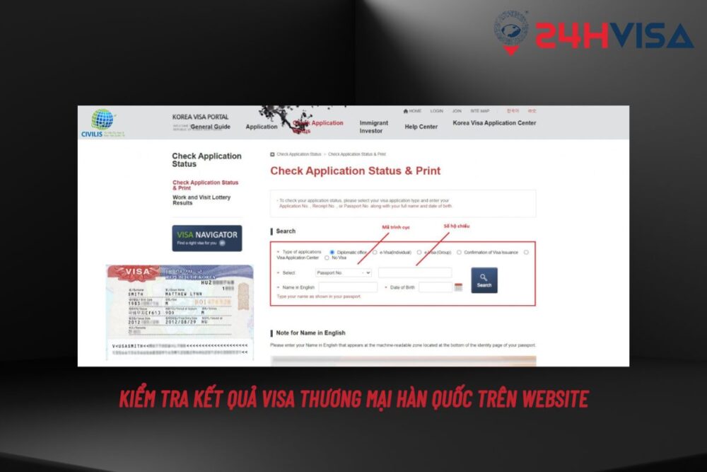 Đương đơn có thể kiểm tra kết quả Visa thương mại Hàn Quốc nhanh chóng