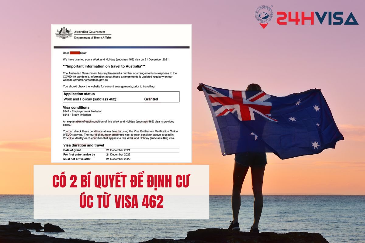 Có hai bí quyết chính để định cư Úc từ Visa 462