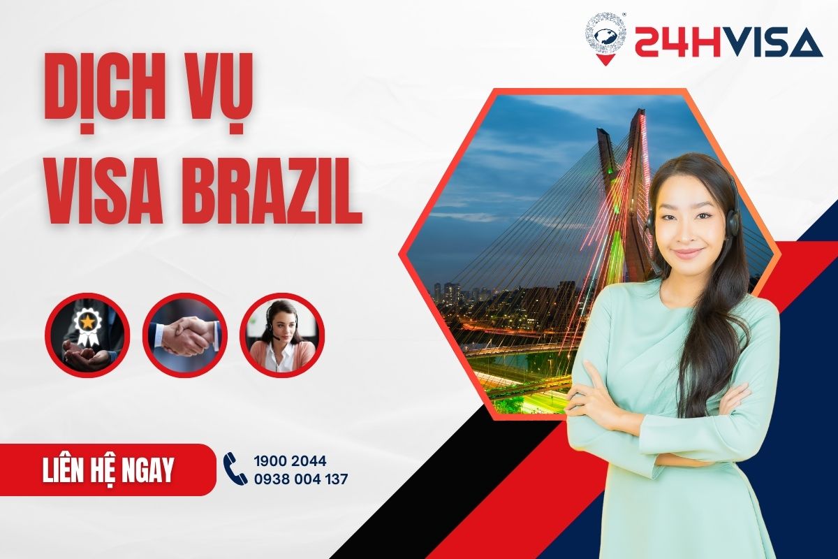 Dịch vụ làm Visa Brazil của 24H Visa hỗ trợ khách hàng 24/7