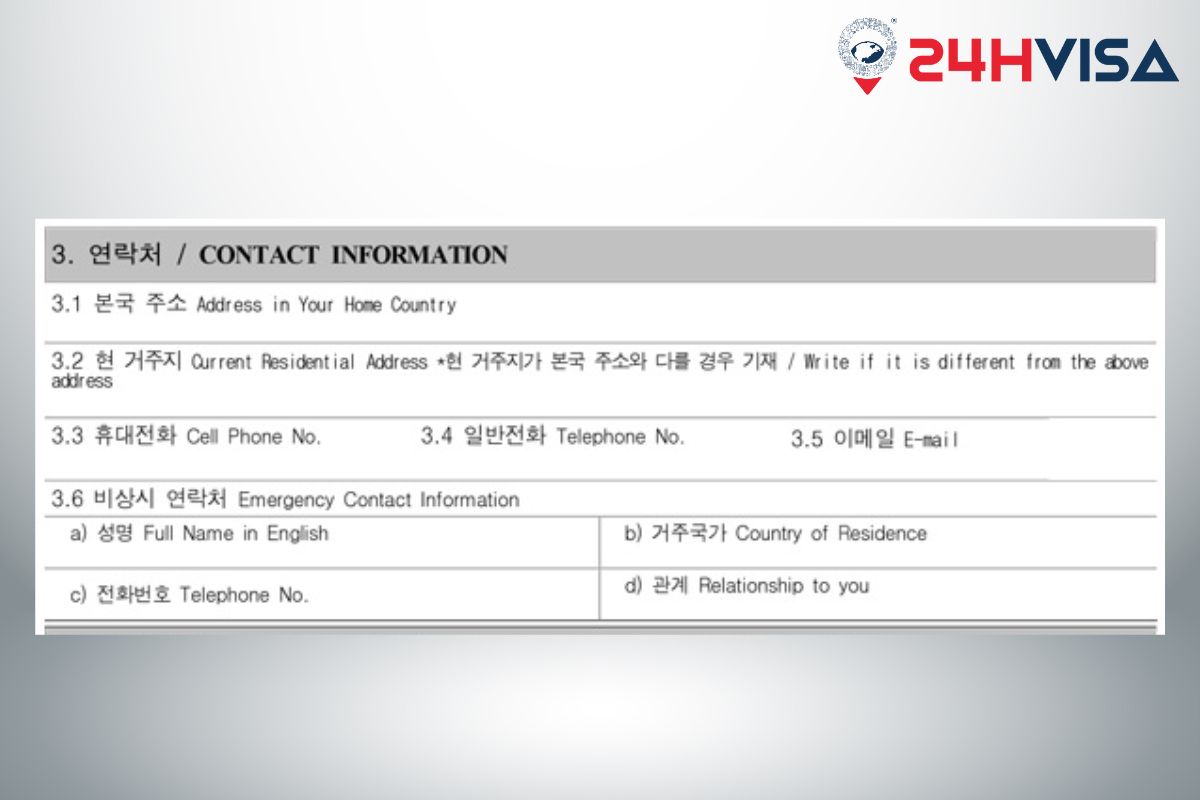 Mục Contact Information